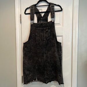 Wild Fable acid wash black overall dress